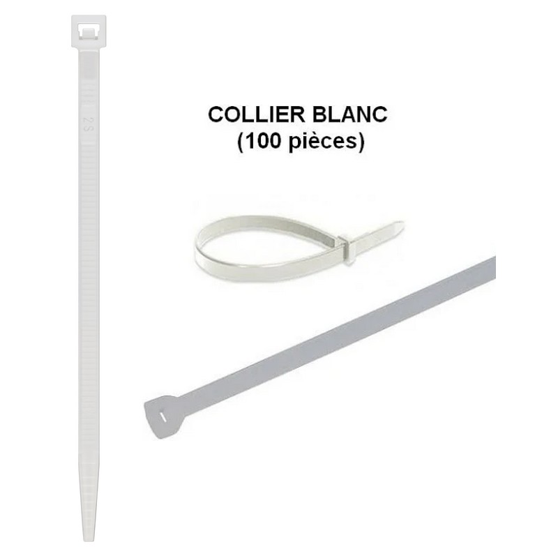 Colliers de Serrage Blancs - 100 pièces (920 mm) pour Gaines 160/200/250 mm