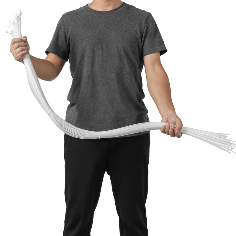 Colliers de Serrage Blancs - 100 pièces (920 mm) pour Gaines 160/200/250 mm – Image 2