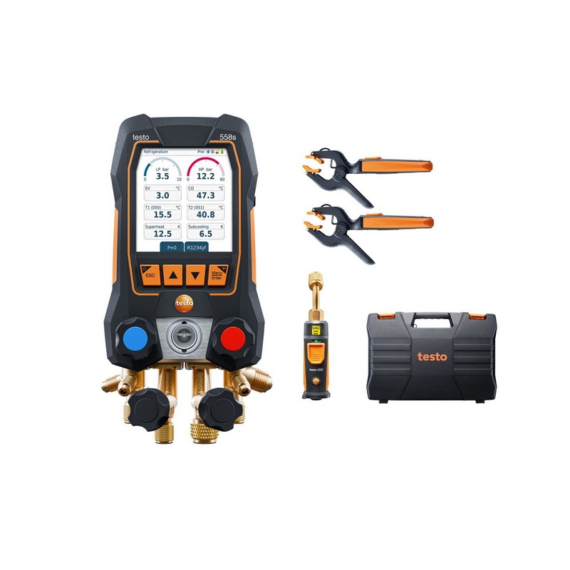 Mano numérique 4V TESTO 558S + vacuometre + 2 sondes température